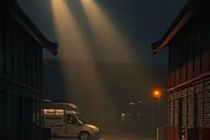 两公里外的春天都市剧横版剧照，梧桐街道与自行车