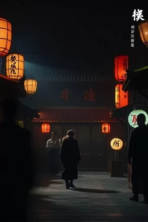 万仞城古装传奇剧竖版封面，城墙与暮色